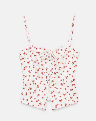 （ZARA－草莓印花馬甲上衣）